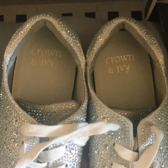 Crown & Ivy Silver Sparkly Sneakers - Picture 6 of 6